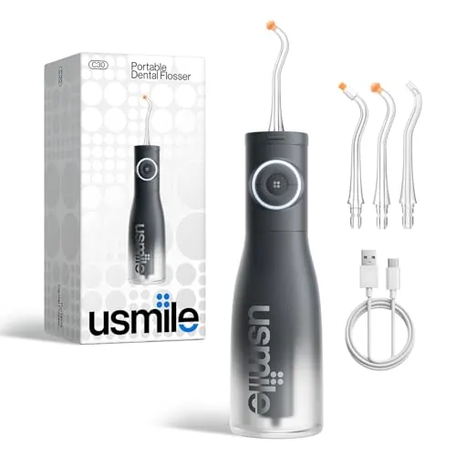 usmile C30 Irrigador Dental Portátil, 300 ml, 5 Modos, Negro