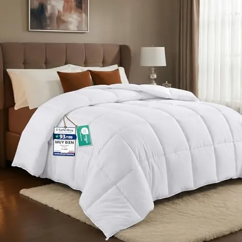 Utopia Bedding Edredón Acolchado 220x240 cm, Edredon Cama 135/150, Verano Relleno Nórdico 200 gr/m² en 100% Suave Microfibra (Blanco)