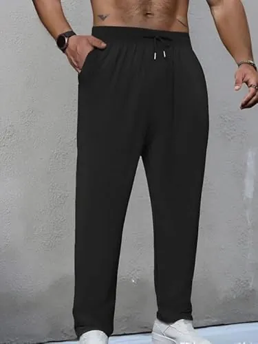 Pantalones deportivos ligeros para hombre, de secado rápido y cómodos, color negro, Negro -, X-Large