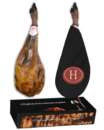 Paleta de Jabugo 100% Bellota (5-6 kg) - Envio 24 - Sanchez Martín - Selección Cosecha Privada - Envío 24 h - Vitola Negra 100% Bellota Ibérica Huelva - Incluye Funda Regalo Cubre Jamón (6 kg, Paleta)
