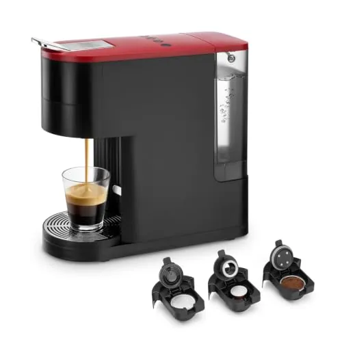 Ufesa Lucca Cafetera Multicápsulas 3 en 1, Compatible con Cápsulas y Café Molido, 1400W, Calentamiento Rápido 40s, Depósito Extraíble 950 ml, Autolimpieza, Apagado Automático