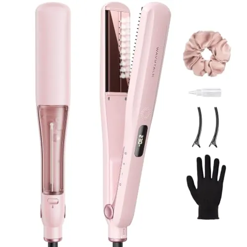 Wavytalk Plancha de Pelo a Vapor para Conseguir Rápidamente un Cabello Liso