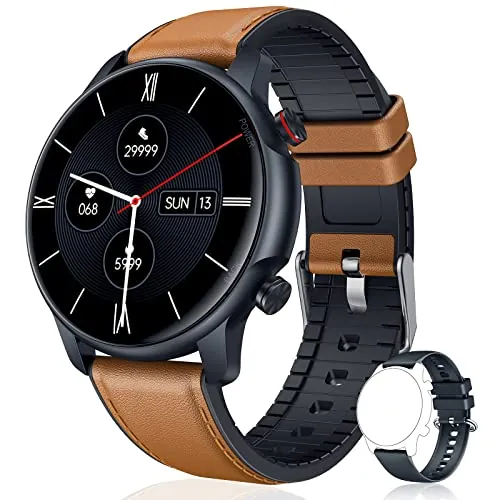 Smartwatch Reloj Inteligente Hombre Pulsómetro: Impermeable IP68 Digital Pulsera Actividad Inteligente con Monitor de Sueño Calorias Cronometro Podómetro 1.32 Pulgadas, Deportivo para iOS Android