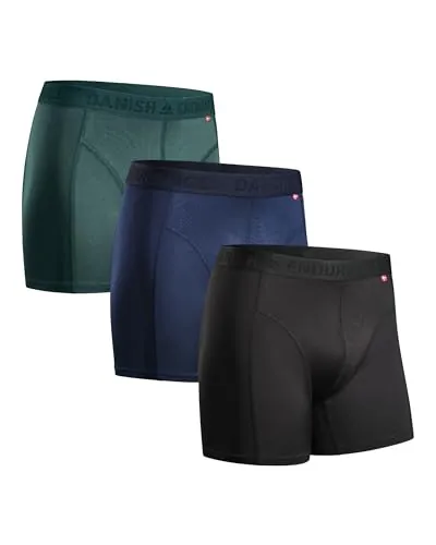 DANISH ENDURANCE Boxer Deportivos Hombre, 3 Pack MC (1xNegro, 1xAzul, 1xVerde) 3XL