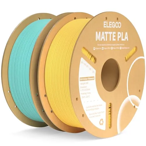 ELEGOO Filamento PLA MATE 1.75 2KG Verde Teal y Amarillo Sol