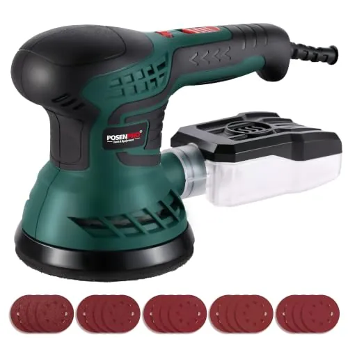 POSENPRO Lijadora Orbital 350W, Ø125mm, 6 Velocidades 6,000-13,000 OPM