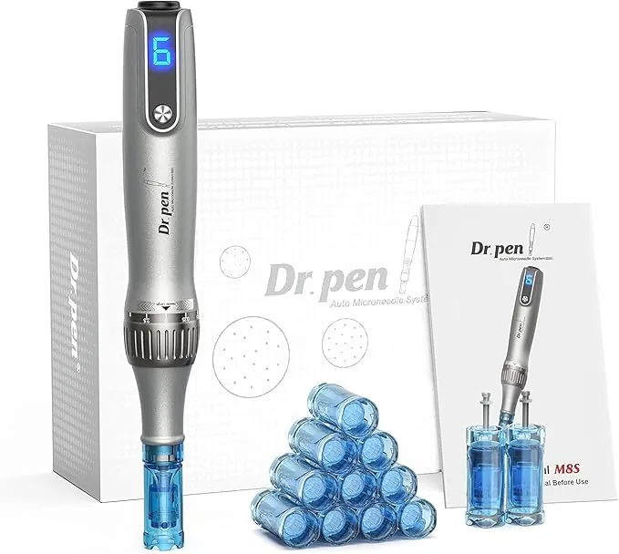 Dr. Pen Ultima M8S Microneedling Pen: Pluma de Microneedling Inalámbrica - 12 Cartuchos de Repuesto