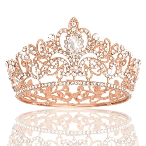 Brillante Tiara, Decoración para Corona, Crown Cake Gold, Vintage Crown, para Niñas Cumpleaños, Pastel