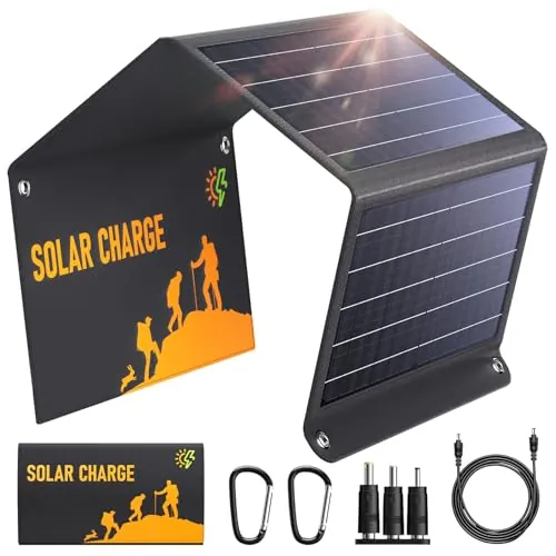 Panel Solar 30W, QC3.0 Carga Rápida, 24% Eficiencia, IPX4 Impermeable