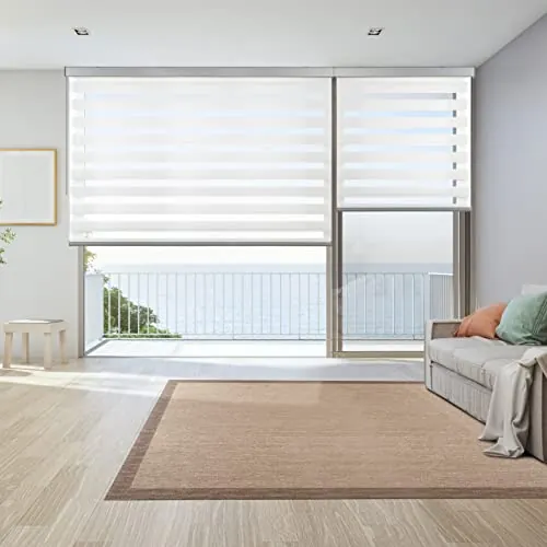 Estores Noche y Día Premium con galería y cadeneta en Aluminio de Máxima Calidad para Ventanas y Puertas, Estores enrollables de Alta Gama Blanco Top 180x250cm (Ancho x Alto) STORESDECO