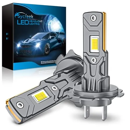 Sycreek Bombillas LED H7 26000LM 6000K - H7 LED Faros Coche 1:1 Plug & Play, Canbus Ready, IP68 Impermeables