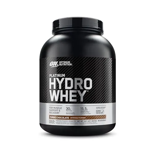Optimum Nutrition Platinum Suero Hydro, Aislado de Proteína de Leche Hidrolizada en Polvo con Aminoácidos Esenciales, Glutamina y BCAA, Sabor Chocolate con Leche, 40 Porciones, 1,6 kg