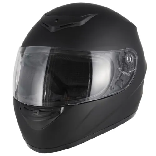 Favoto Casco Moto Integral Hombre y Mujer, Negro M (57-58cm)