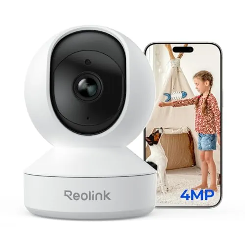 Reolink 2K Camara Vigilancia WiFi Interior, 360° View, Seguimiento Automático, Visión Nocturna, Camara Vigilancia Domicilio WiFi con Detección Inteligente, Audio Bidireccional, Baby Monitor, E1 4MP