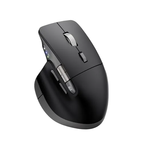 INFINMIND L551 Pro+ Ratón inalámbrico, ratón Bluetooth programable, diseño silencioso multidispositivo con Rueda para Pulgar, ratón ergonómico Recargable para Ordenador, portátil, Tableta