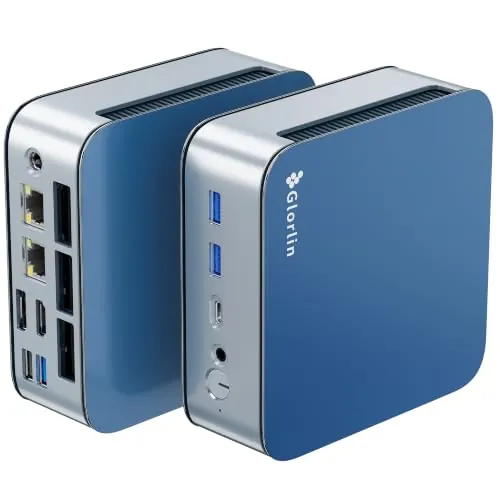 Glorlin Mini PC, АMD Ryzen 7 6800H (hasta 4,7 GHz), 16 GB RAM 512 GB SSD | АMD Radeon 680M, Mini Ordenador de Escritorio con W11-Pro para Oficina y Juegos, WiFi 6, BT5.3