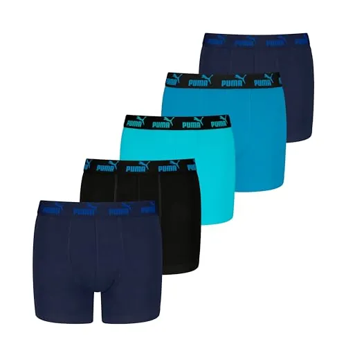 Puma Jungen Basic Boxer (Paquete de 5), Azul, 158-164