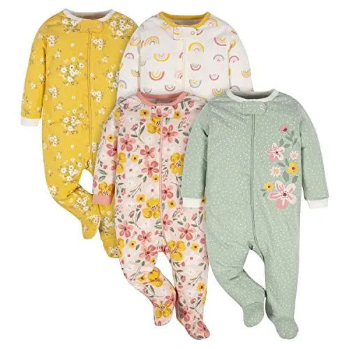 Gerber - Bodis variados de manga corta para bebé niña, juego de 5 unidades