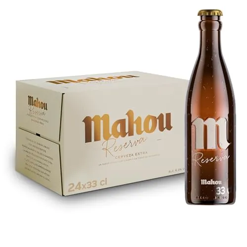 Mahou Reserva, Cerveza Extra Dorada, Pack 24 Botellines x 33 cl