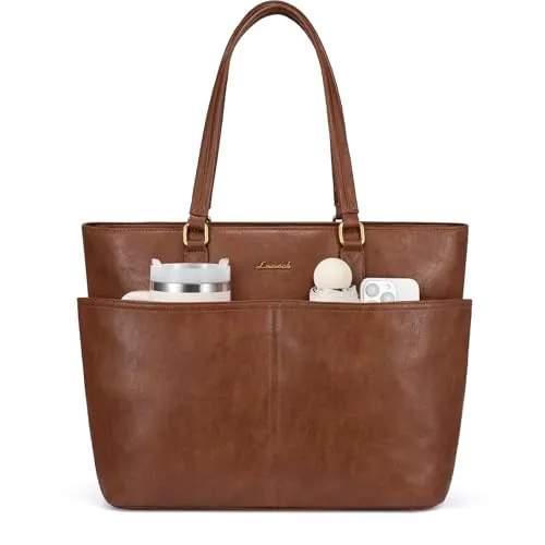 LOVEVOOK Bolso Grande Mujer para Portátil 15,6", Shopper Tote Elegante, Maletín Profesional para Trabajo, Universidad y Oficina, Estilo Diario y Clásico, Profesora, Estilo Vintage y Activo