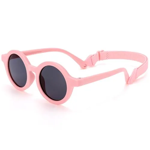 BTHRORO Gafas de sol para Bebé Polarizadas, Flexible Gafas Sol UV400 Protección con Correa Ajustable para Niñas y Niños de 0 a 24 meses