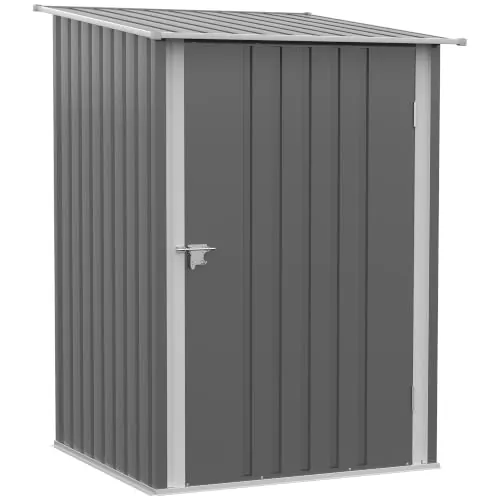 Outsunny Caseta de Jardín Exterior 0,92 m² 100x103x160 cm Gris | Cobertizo de Jardín Exterior Metálica, 1 Puerta y Cerradura, para Almacenamiento de Herramientas, para Patio, Terraza