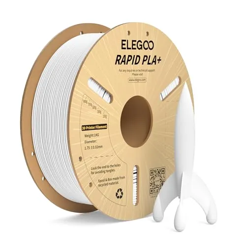 ELEGOO Filamento PLA+ de Alta Velocidad 1.75 1KG Blanco