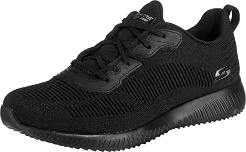 Skechers Bobs Squad Tough Talk, Zapatillas Mujer, Black Engineered Knit Trim, 39 EU