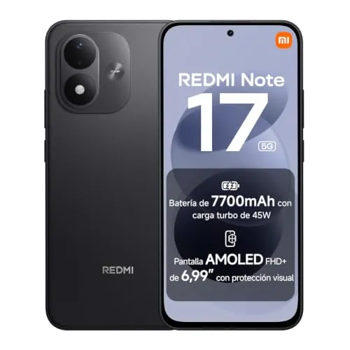 REDMI Note 17 5G, Smartphone 6+128GB, Negro, batería de 7700mAh