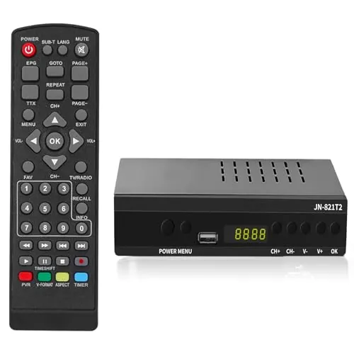 Decodificador TDT HD - DVB-T T2 H.265 Full HD PVR, USB, HDMI, SCART,Sintonizador de televisión Digital Terrestre, decodificador terrestre, Receptor Digital de Alta definición Full HD 1080p