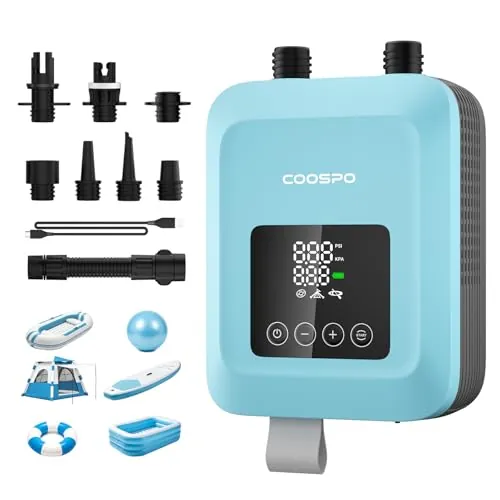 CooSpo Inflador eléctrico portátil de Alta presión 20 PSI para Sup y Kayak