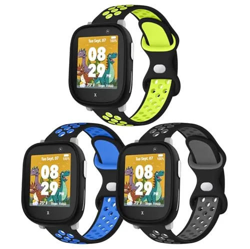 Raradev 3 pulseras de silicona para niños compatibles con Xplora X6 Play, correa de repuesto deportiva suave y transpirable para Xplora X6 Play/Xplora X6 Pro/Anio6/Anio5, niños, niñas, niños, Eine