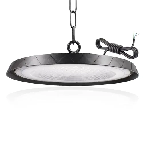JINABLOSSY 200W UFO LED Lámpara de Alta Bahía, 6500K BlancaFría LED UFO High Bay Lumière,20000LM IP65 Impermeable Campana Industrial lampara techo para Fábricas, Aeropuerto, Patio, Garaje,Taller