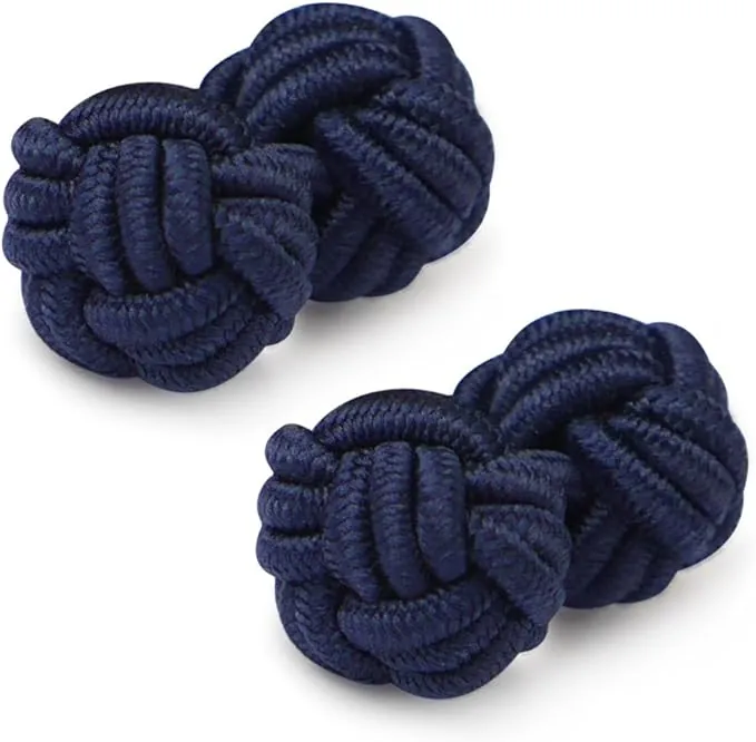 HONEY BEAR Gemelos de seda del nudo de la tela para hombre/mujer, redondos para el regalo de boda del negocio