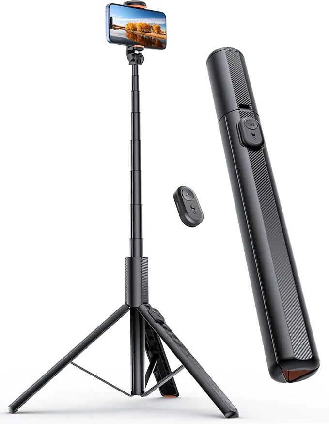 ANXRE 180cm Trípode Palo Selfie, NT79 Trípode para Movil Monopies con Control Remoto para Móvil y Cámara, Compatible con iPhone/Samsung/Gopro/Cámara (Negro)