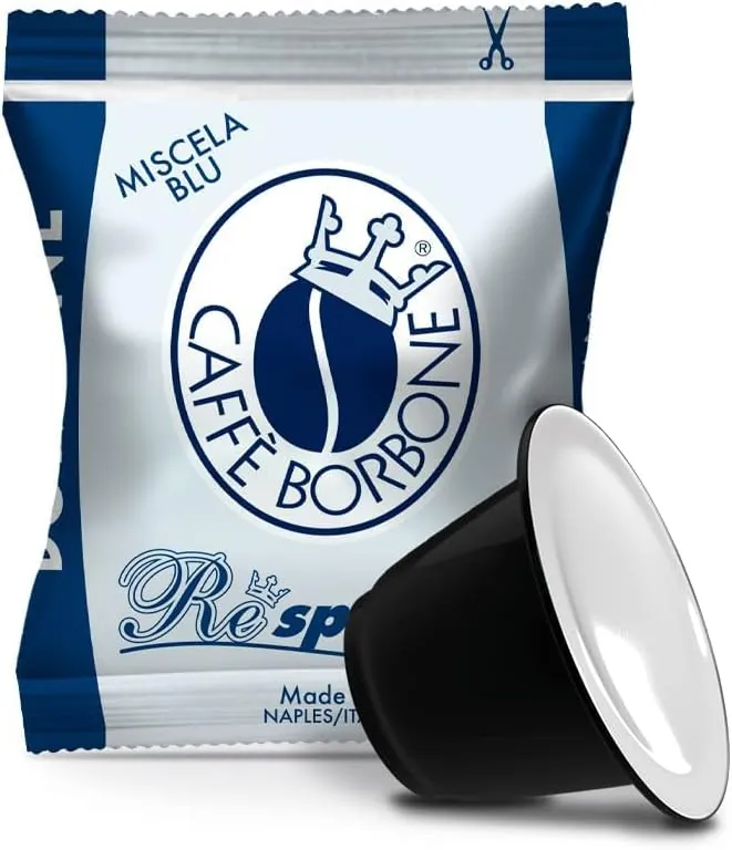 Caffè Borbone Respresso, Mezcla de Café Azul - 100 Cápsulas - Compatibles con Máquinas de Café Nespresso®* para uso doméstico
