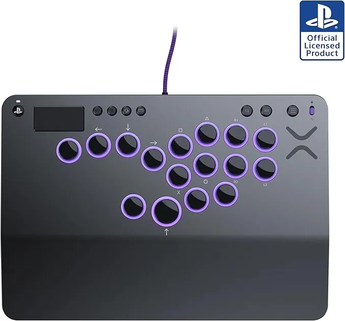 Victrix Pro KO Leverless Fight Stick - con licencia oficial PlayStation para PS4, PS5, PC, interruptores RGB intercambiables en caliente