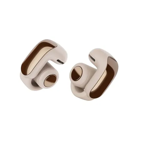 Bose Ultra Open Earbuds, Auriculares inalámbricos de botón de Alta Gama y fidelidad, Auriculares Bluetooth intraurales para Running, Diseño de Moda Abierto, hasta 48 h de autonomía, Arena Madera