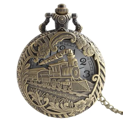 Reloj de bolsillo con cadena, reloj de bolsillo vintage para hombre, relojes de bolsillo retro para hombre y mujer, accesorio para Halloween, carnaval, disfraz navideño, cumpleaños