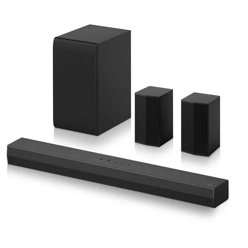 LG DS40TR - Barra de Sonido, Bluetooth, 400W, 4.1 Canales con Subwoofer, Altavoces Traseros, Dolby Digital, DTS Digital Surround, Negro