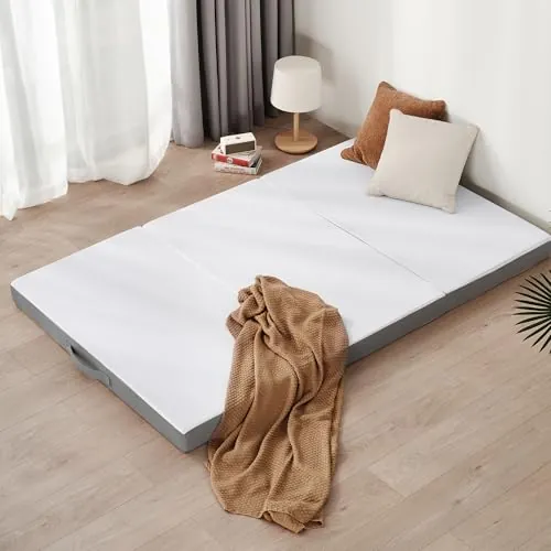 Z-hom - Colchón Plegable, colchón de Suelo, colchón Plegable de 3 Piezas, Espuma Extra Gruesa, Esponja de Alta Densidad de una dureza H3, Oeko Tex Standard, 120 x 195 x 10 cm