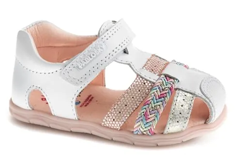 Pablosky ZIG 067100, Sandalia Bebé-Niñas, Blanco, 19 EU Ancho