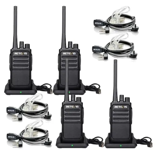 Retevis RT617 Walkie Talkie Largo Alcance con Auricular CTCSS/DCS,4 Pcs