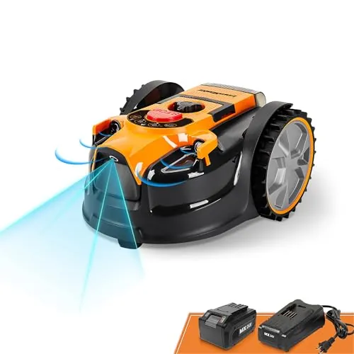 Lawnmaster OcuMow®16 Robots cortacéspedes eléctrico para Jardines de 150 m² Corte 20-60 mm,Pendiente de 35% con batería de Iones de Litio MX 24V 4.0Ah y Cargador rápido