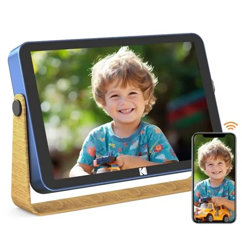 KODAK Marco de Fotos Digital de 10 Pulgadas WiFi Marco Digital con Bateria Recargable, Memoria Integrada de 32GB, HD IPS Touchscreen, Fácil Configuración para Compartir Fotos y Vídeos via USB o App