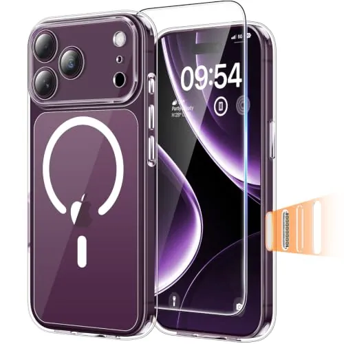 TAURI Funda Magnética para iPhone 18 Pro MAX 6.9", Botón Transparente