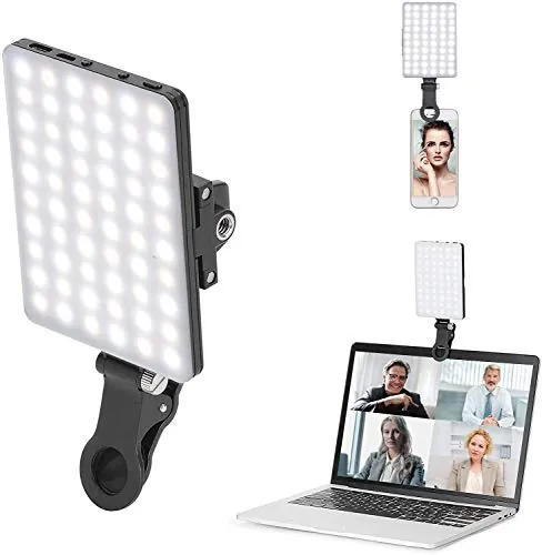 Newmowa 60 LED Video Light, 3200-5600K 3 Modos de iluminación y Brillo 10 Niveles Regulable CRI95+ portátil Light para teléfono, iPhone, Android, iPad, Laptop