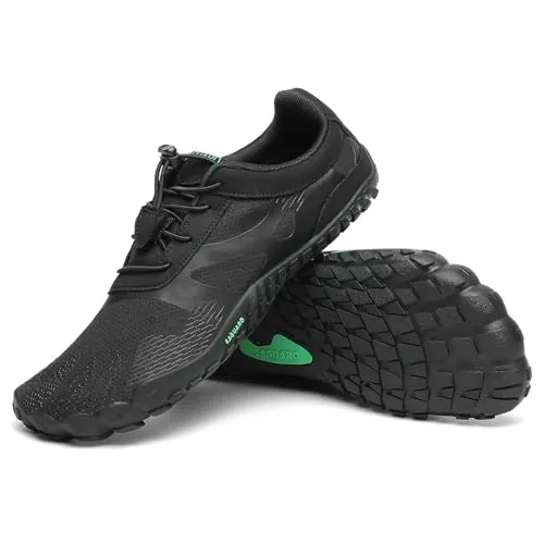 SAGUARO Barefoot Zapatillas de Trail Hombre Mujer Zapatos de Deporte Transpirable Antideslizante Calzado Minimalistas Negro 42 EU