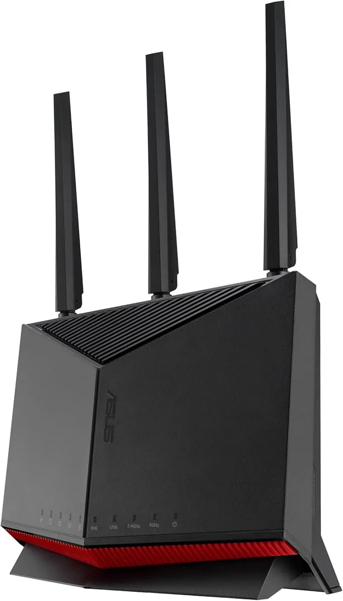 ASUS RT-BE86U - Router WiFi 7 BE6800 de Doble Banda, Compatible con 4096-QAM, Funcionamiento multienlace (MLO), detección AI WAN, AiMesh, Seguridad de Red y Funciones VPN, Guest Network Pro