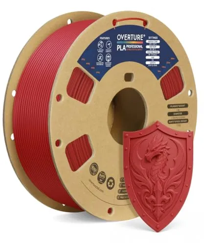 OVERTURE PLA Plus (PLA+) Filamento 3D 1.75mm, Alta Resistencia y Durabilidad, Filamento Profesional para Impresora 3D 1kg (2.2lbs), Precisión ±0.02mm,Sin Enredos (Rojo Vivo)